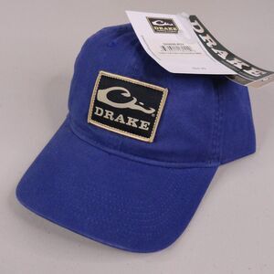 Drake Waterfowl‎ Hat Cap Blue Cotton Twill Strapback Patch Logo Outdoor Mens NWT